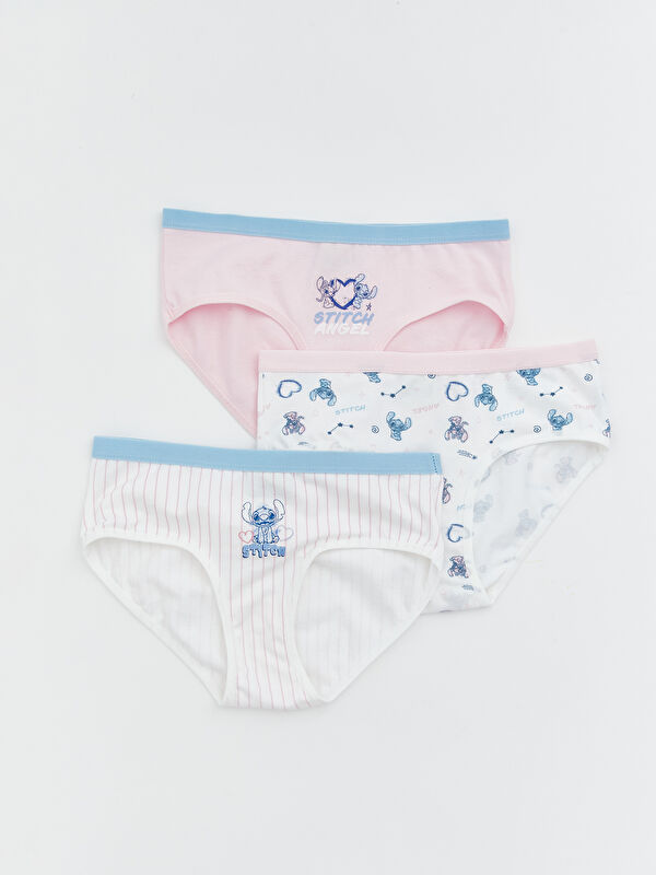 LCW Kids Stitch ve Angel Baskılı Kız Çocuk Külot 3'lü