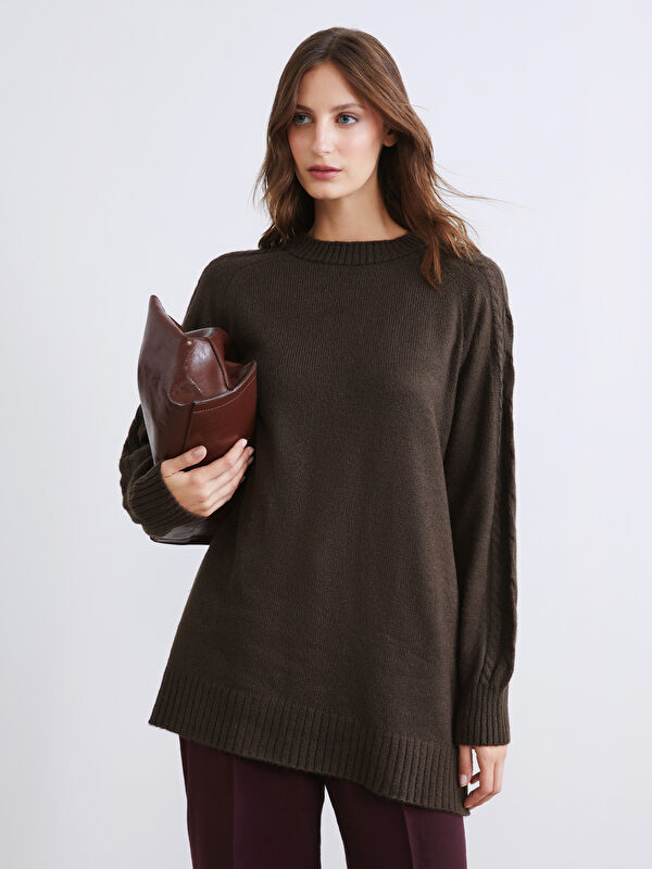 LCW Modest Bisiklet Yaka Kadın Triko Tunik