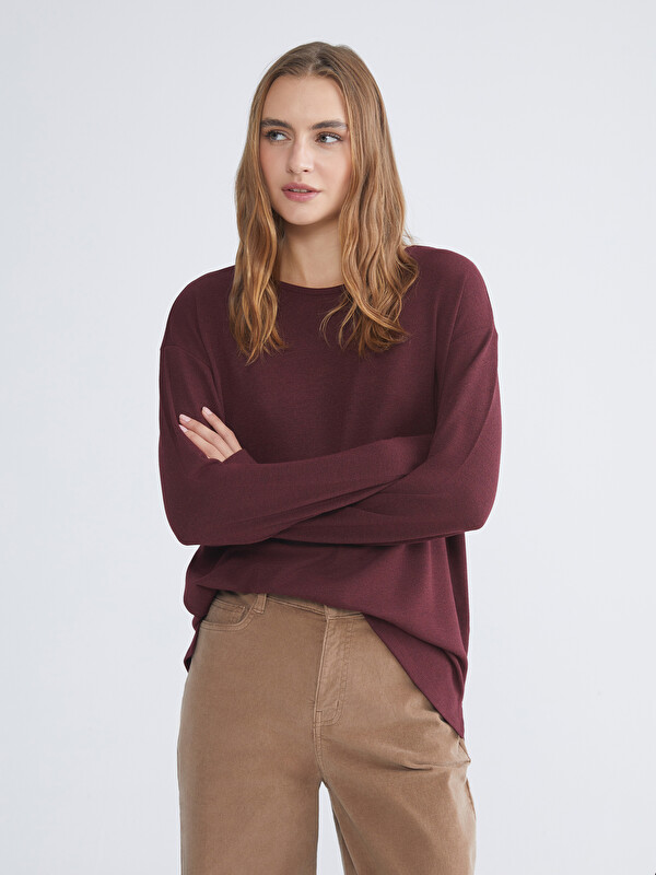 LCW EVERYDAY Bisiklet Yaka Oversize Kadın Tişört