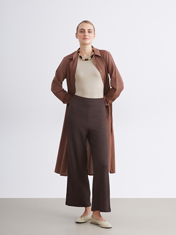 LCW Modest Beli Lastikli Dokulu Kadın Pantolon