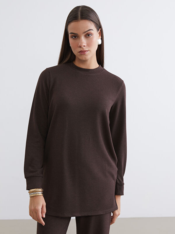LCW Modest Bisiklet Yaka Kadın Sweatshirt Tunik