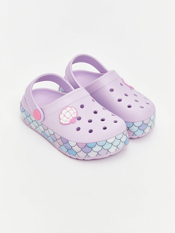 Baskılı Tabanı Işıklı Kız Bebek Plaj Sandaleti - Görsel 3