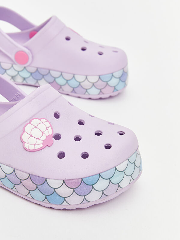 Baskılı Tabanı Işıklı Kız Bebek Plaj Sandaleti - Görsel 5