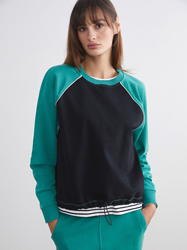 LCW Vision Renk Bloklu Oversize Kadın Sweatshirt