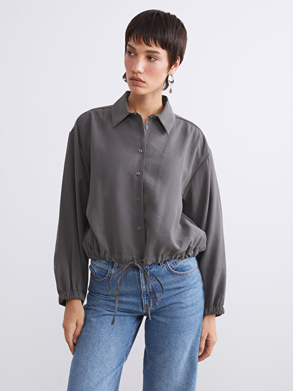 LCW Vision Modal Karışımlı Oversize Kadın Gömlek