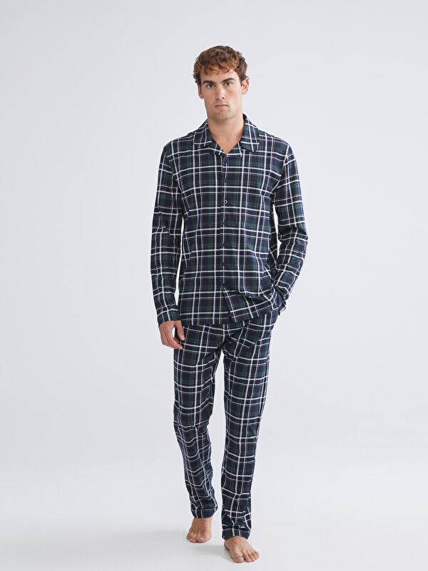 LC WAIKIKI Standart Kalıp Erkek Düğmeli Pijama Takımı