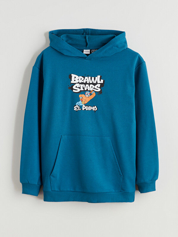 LCW Kids Kapüşonlu Brawl Stars Baskılı Erkek Çocuk Sweatshirt