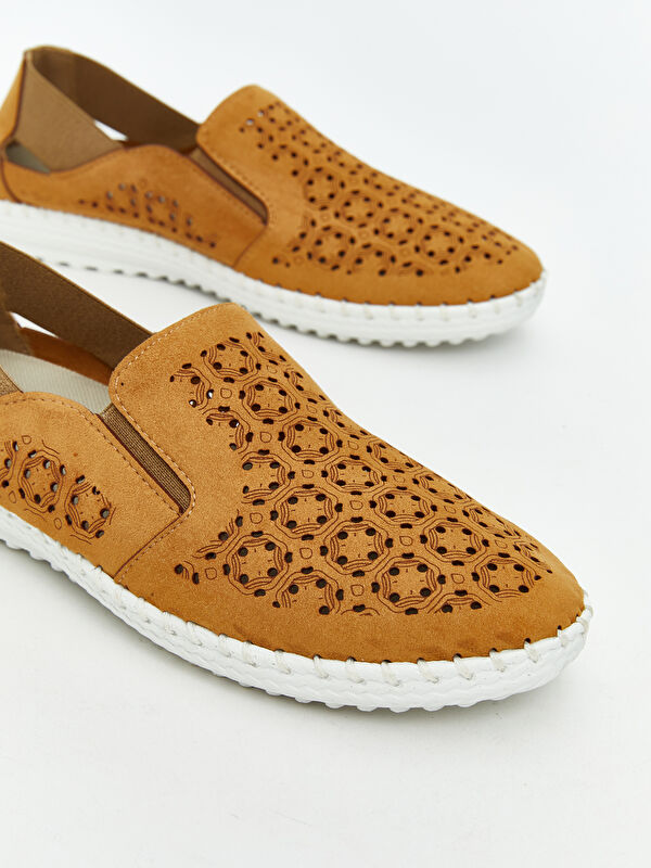 Süet Görünümlü Kadın Klasik Ayakkabı - Görsel 4