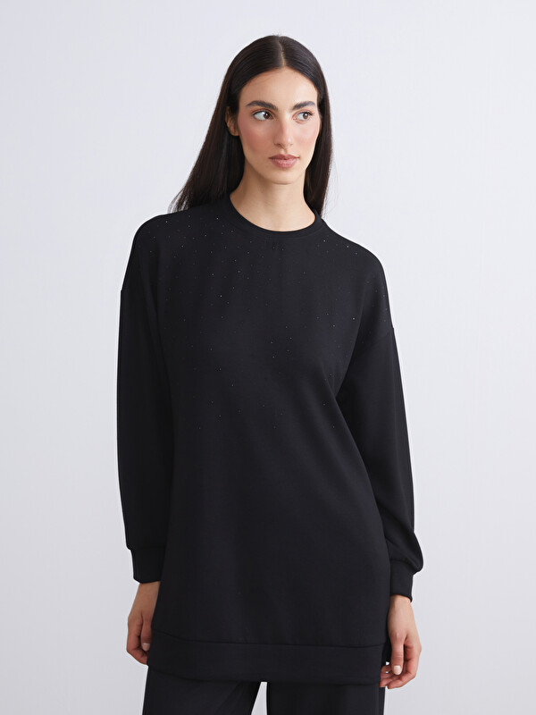 LCW Modest Bisiklet Yaka Kadın Sweatshirt Tunik
