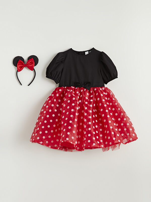 LCW Kids Kız Çocuk Minnie Mouse Kostüm ve Taç
