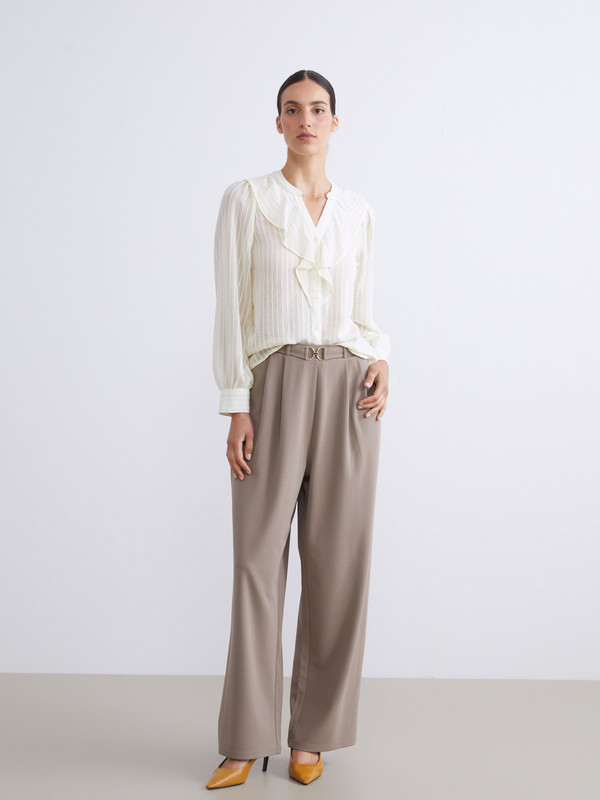 LCWAIKIKI Classic Pantalon Ceinturé pour Femmes