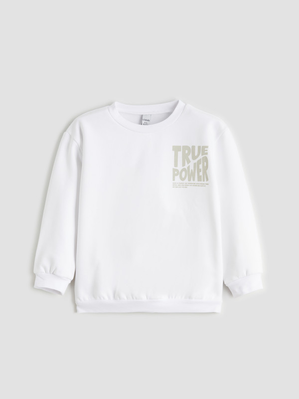 LCW Kids Text Printed Boys' Sweatshirt