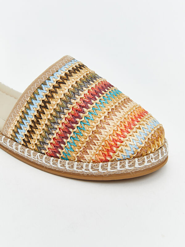 Bilekten Bağlamalı Kadın Hasır Sandalet - Görsel 4