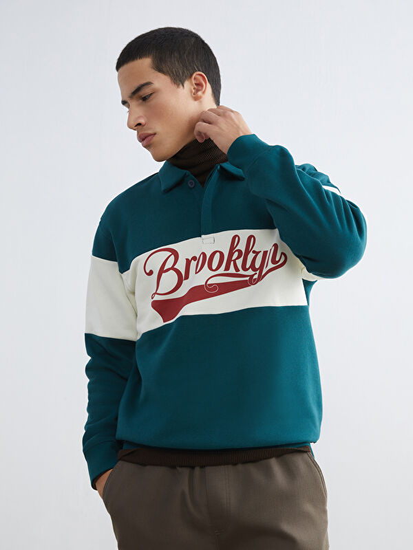XSIDE Polo Neck Printed Men's Sweatshirt