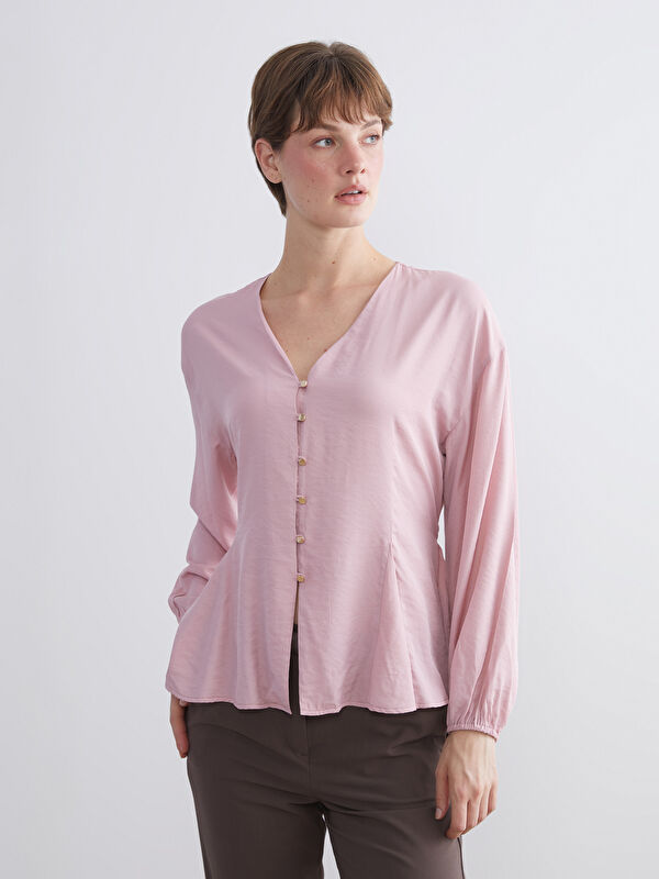 LCWAIKIKI Classic V-Ausschnitt Langarm Bluse
