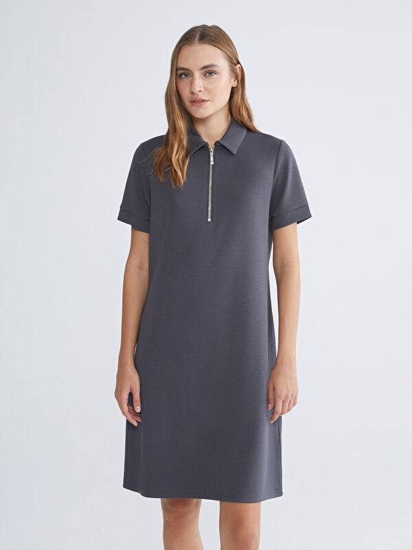 LCWAIKIKI Classic Polo Neck A-Line Dress