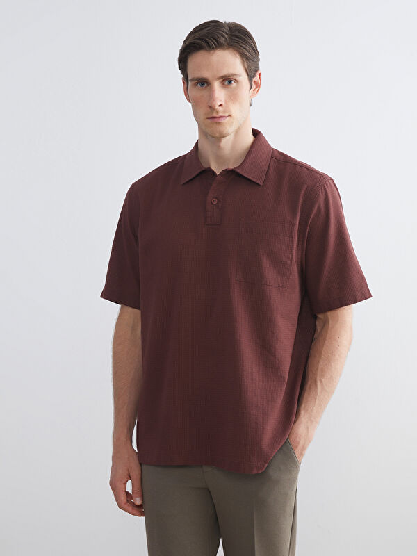 LCW Vision Regular Fit Kısa Kollu Oxford Erkek Gömlek