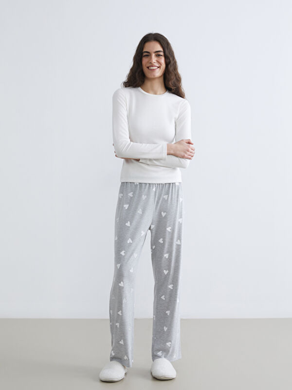 LCW DREAM Beli Lastikli Kalp Baskılı Kadın Pijama Altı