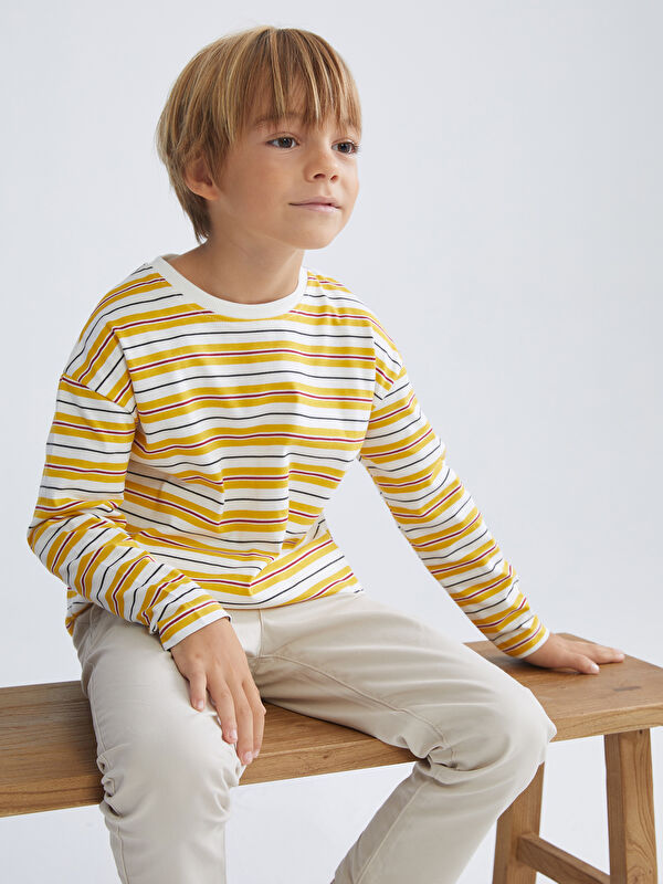 LCW Kids تي شيرت أولاد مخطط بكول مدور
