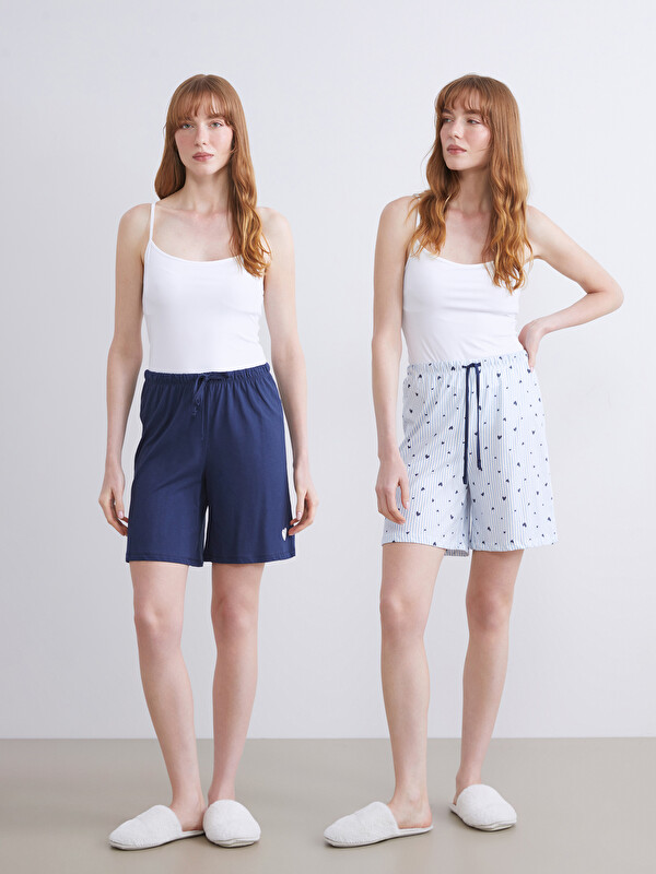 LCW DREAM Beli Lastikli Kadın Şort Pijama Altı 2'li
