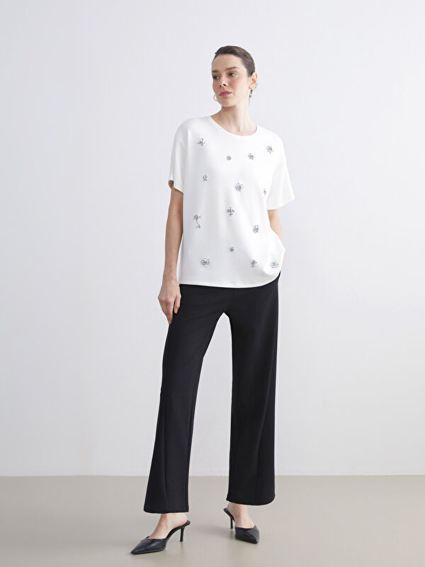 LCW EVERYDAY Beli Lastikli Geniş Paça Kadın Pantolon