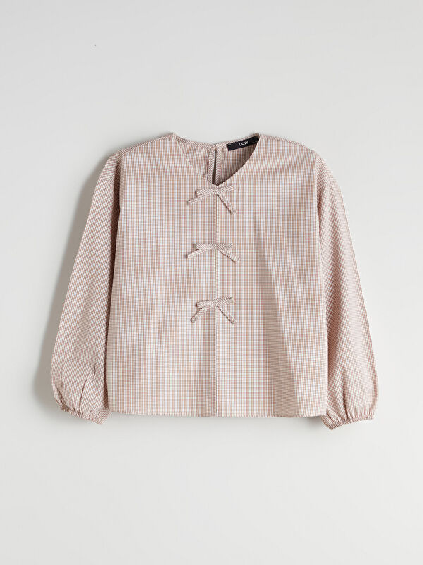 LCW Kids V-Neck Bow Detail Girls' Blouse