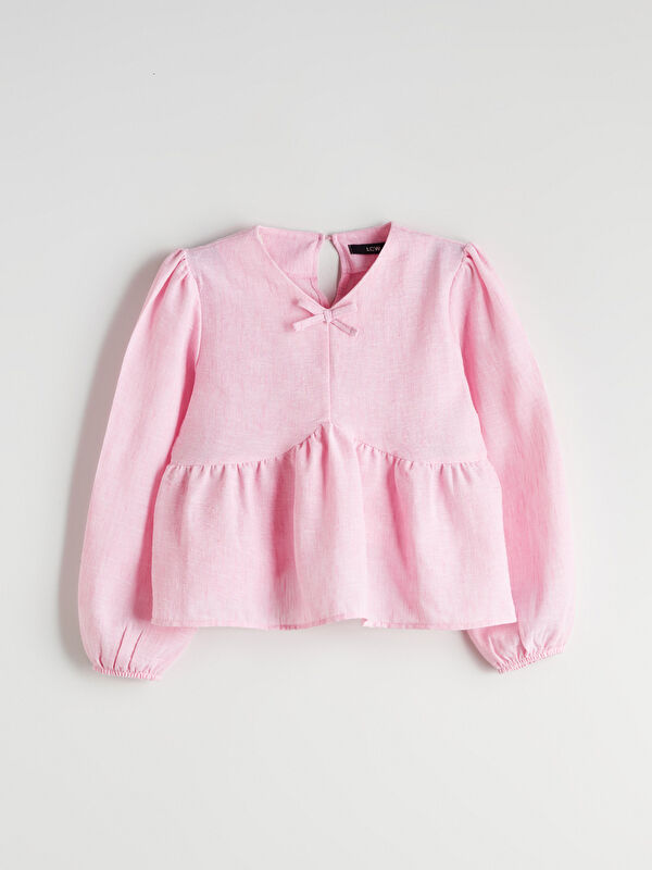 LCW Kids V-Neck Bow Detail Girls' Blouse