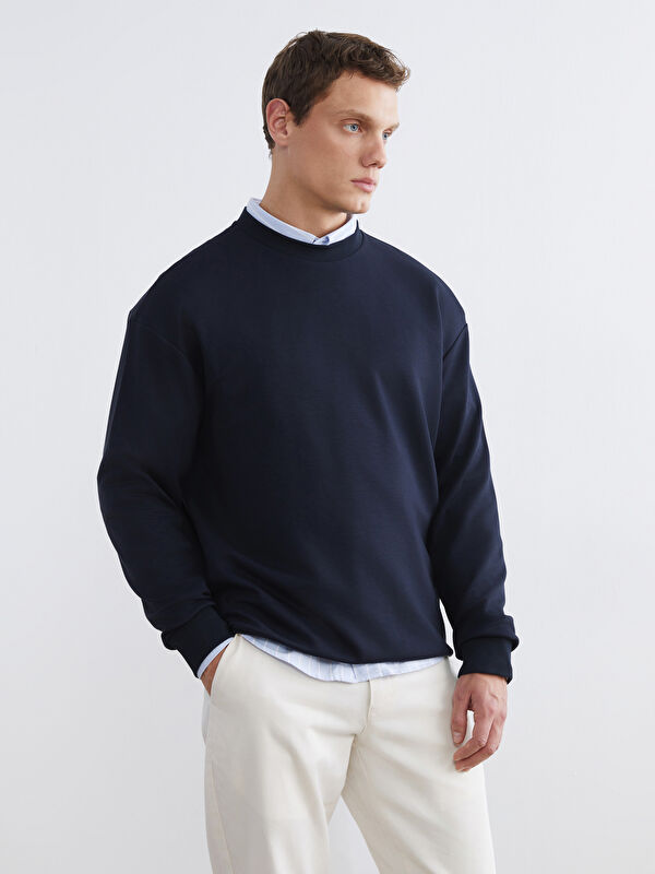 LCW Vision Bisiklet Yaka Erkek Sweatshirt
