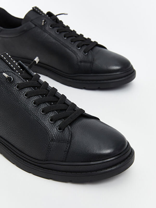 Bağcıklı Hakiki Deri Erkek Spor Ayakkabı - Görsel 4