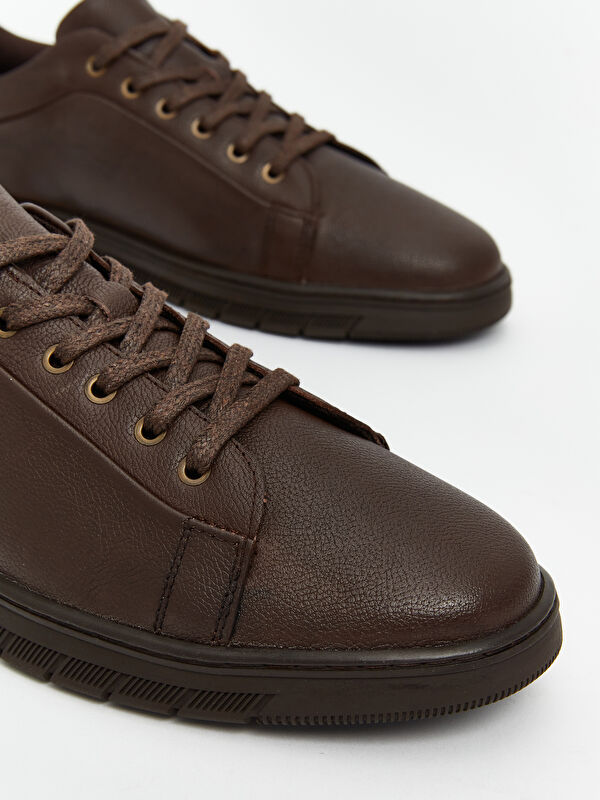 Bağcıklı Hakiki Deri Erkek Spor Ayakkabı - Görsel 4