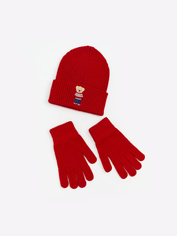 LCW ACCESSORIES Women's Beanie and Gloves with Teddy Bear Embroidery