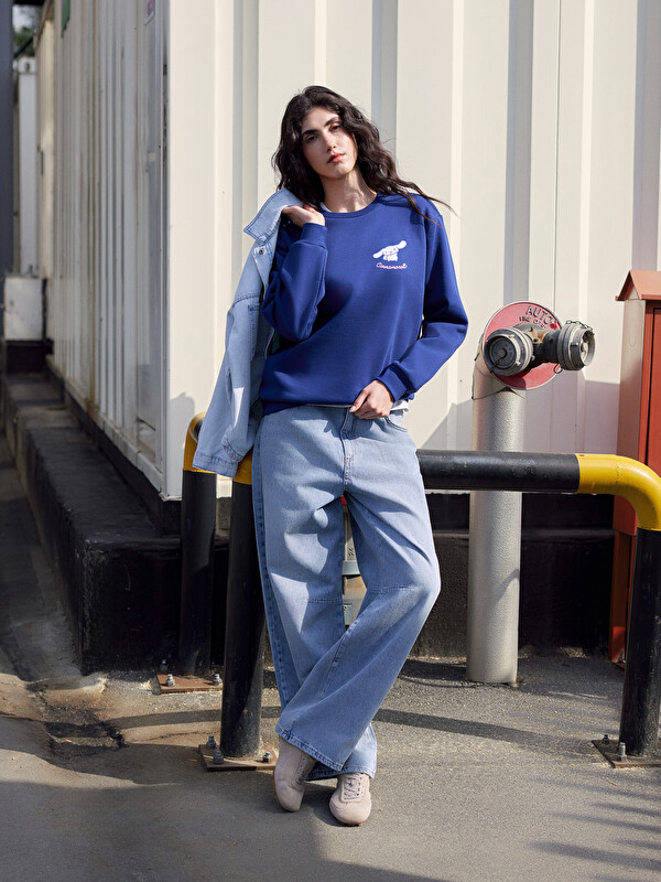 XSIDE Cinnamaroll Baskılı Oversize Kadın Kalın Sweatshirt