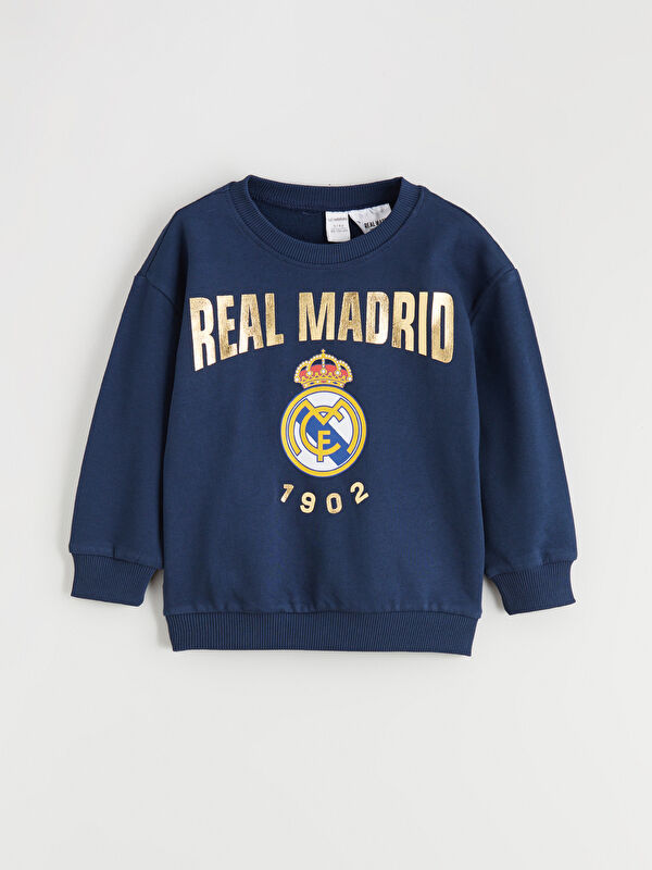 LCW Kids Crew Neck Real Madrid Printed Boys' Sweatshirt