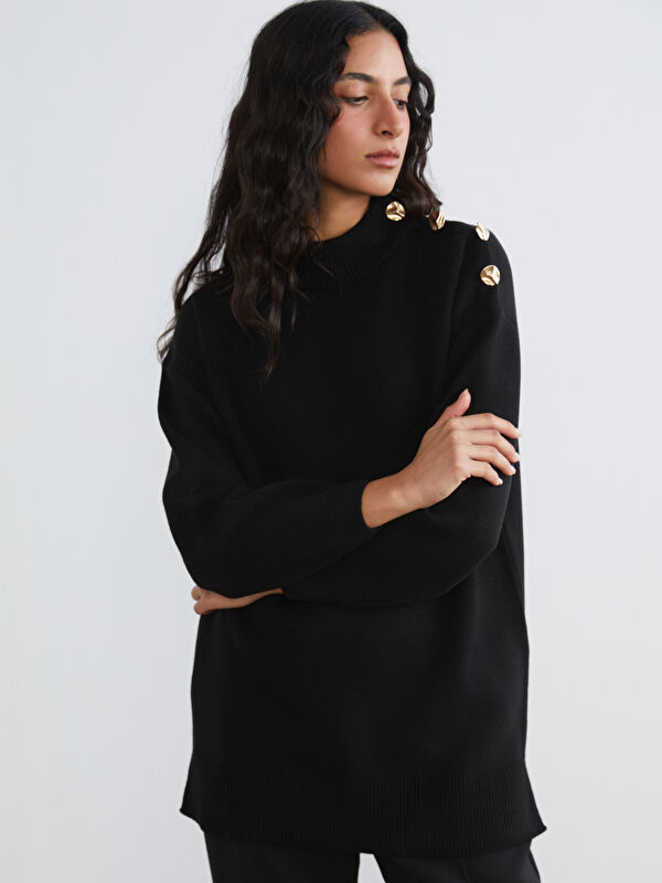 LCW Modest Dik Yaka Kadın Triko Tunik