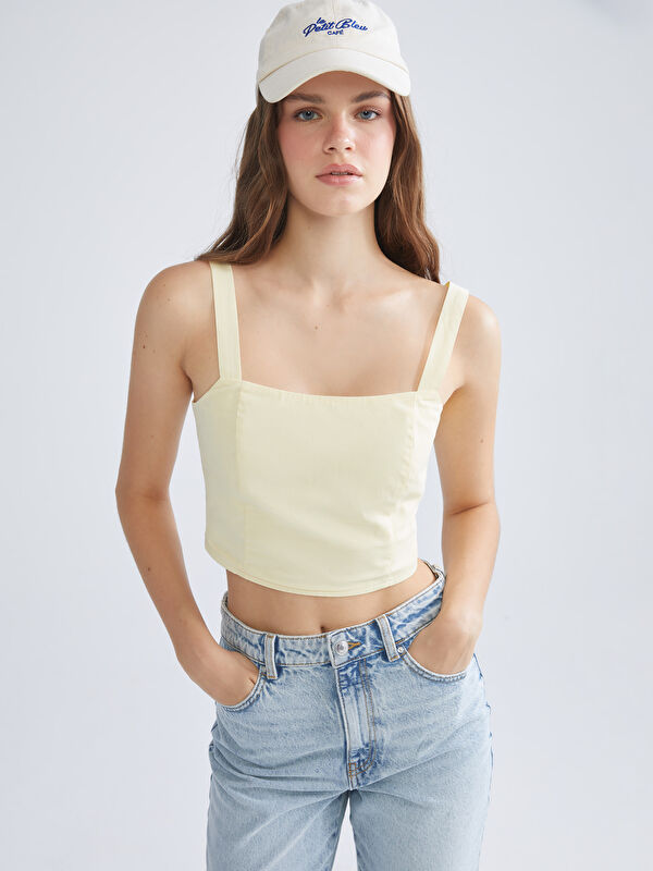 XSIDE Kare Yaka Askılı Crop