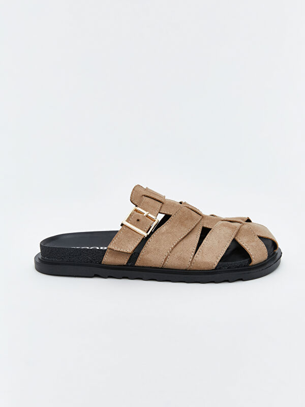 Koor Bej Koor Süet Görünümlü Kadın Terlik