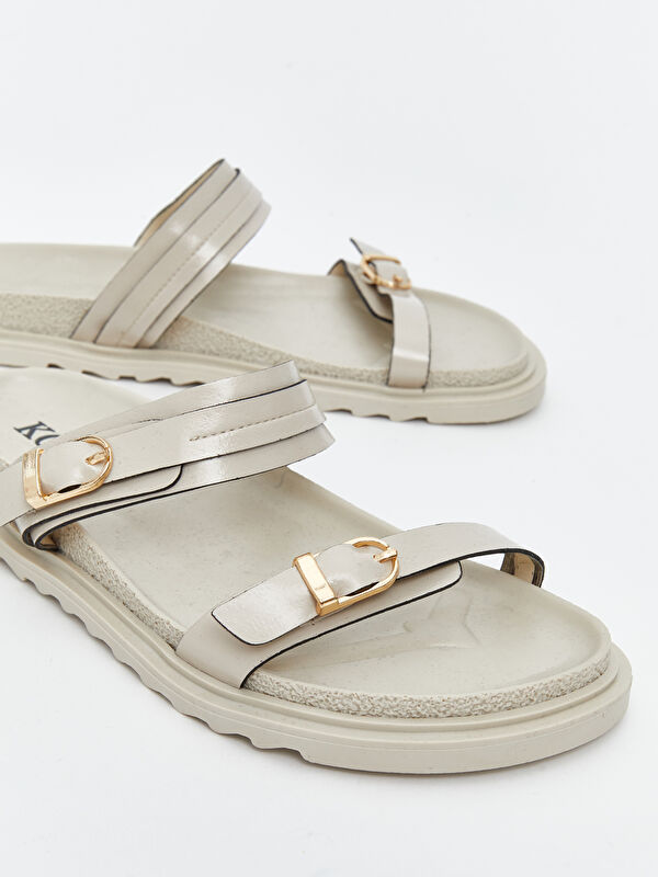 Deri Görünümlü Kadın Terlik - Görsel 4