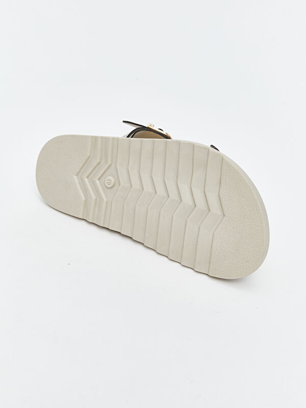 Deri Görünümlü Kadın Terlik - Görsel 5