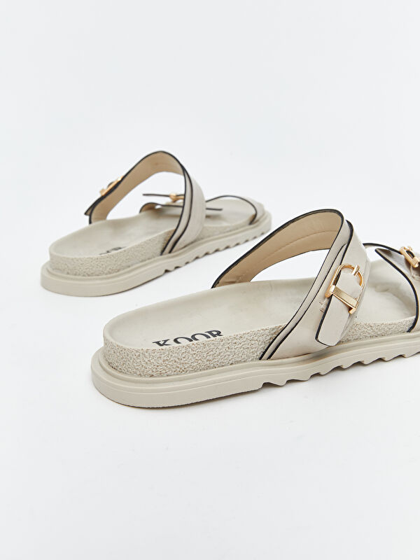 Deri Görünümlü Kadın Terlik - Görsel 6