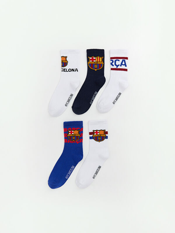 LCW Kids Barcelona Desenli Erkek Çocuk Soket Çorap 5'li
