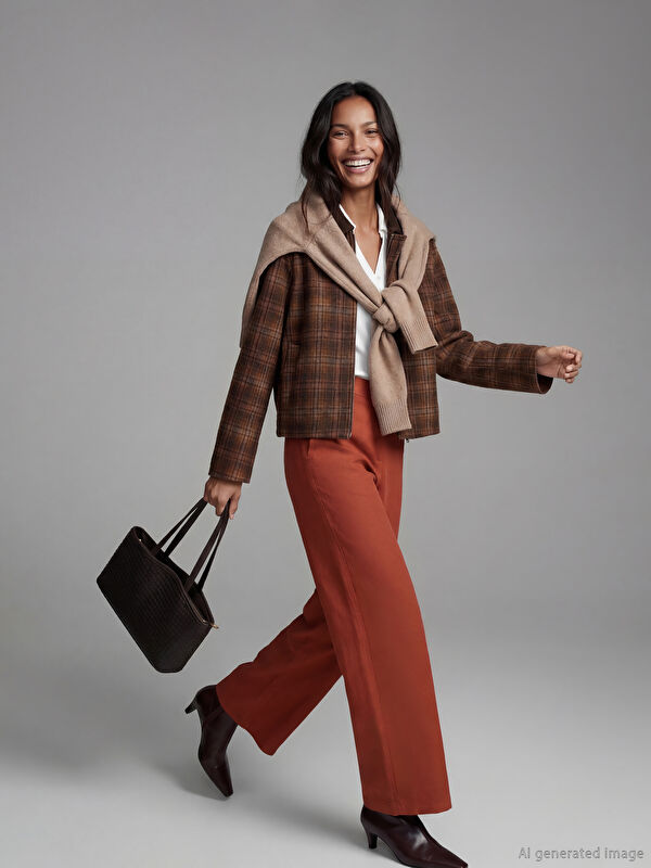 LCW Vision Elastic Waist Wide Leg Women's Trousers
