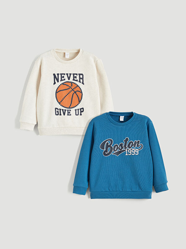 LCW Kids Rundhalsausschnitt Sweatshirt für Jungen 2er-Pack