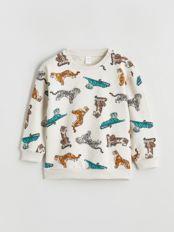 LCW Kids Kaplan Baskılı Erkek  Çocuk Sweatshirt