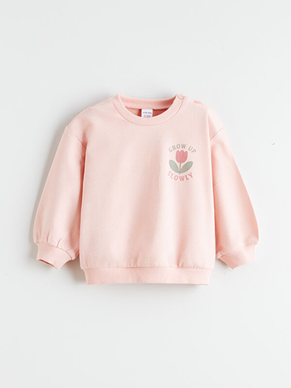 LCW baby Floral Printed Baby Girls' Sweatshirt