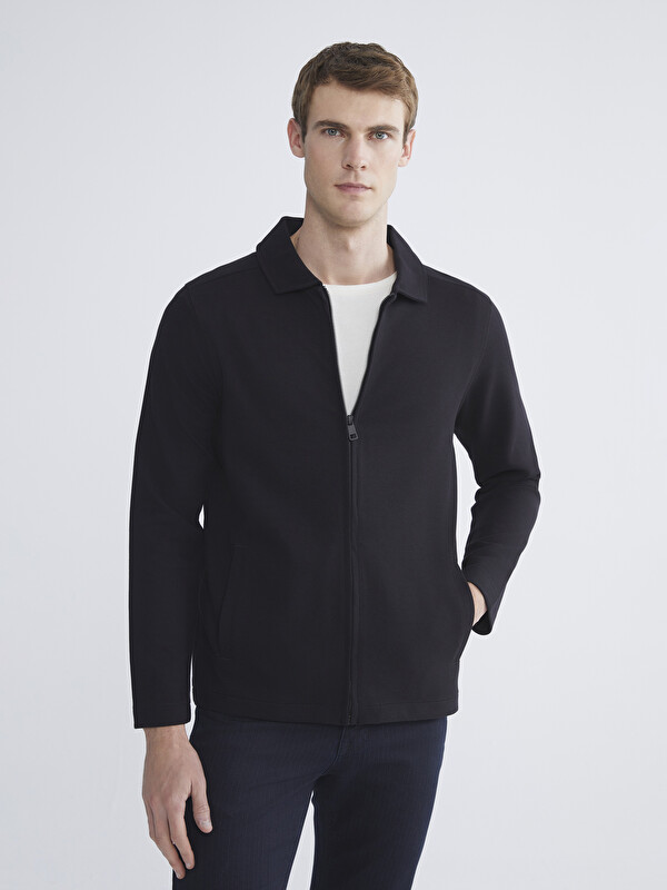 LCWAIKIKI Classic Standart Kalıp Polo Yaka Erkek Fermuarlı Sweatshirt