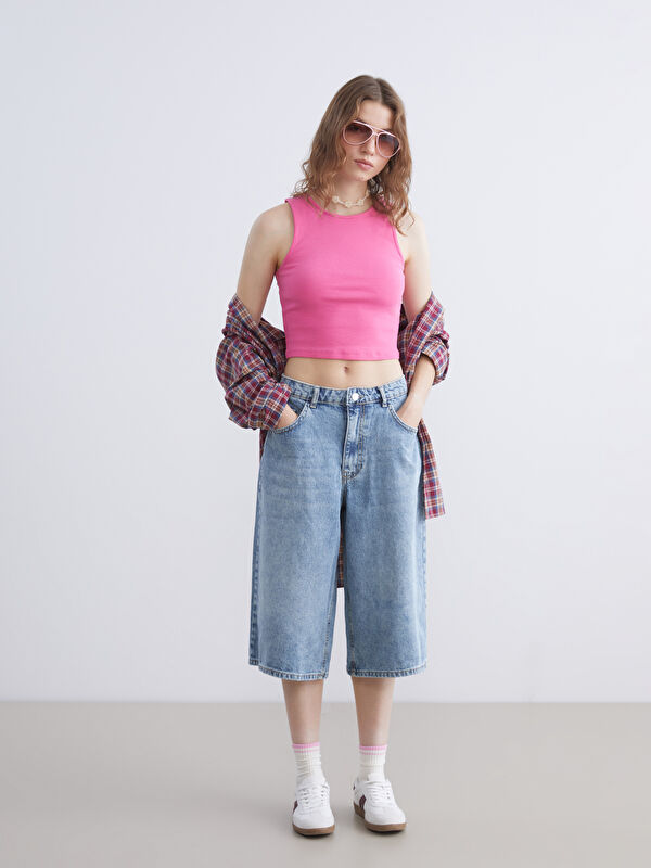 XSIDE Bermuda Fit Kadın Jean Şortolon