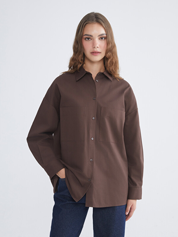 LCW Modest Gabardin Kadın Gömlek Tunik
