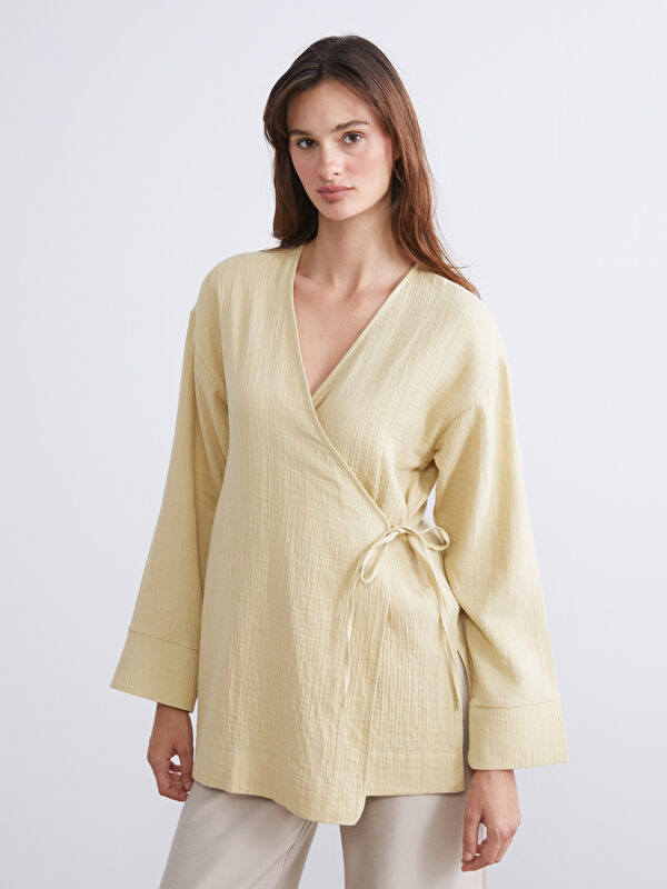 LCWAIKIKI Classic Kruvaze Yaka Dokulu Kadın Kimono