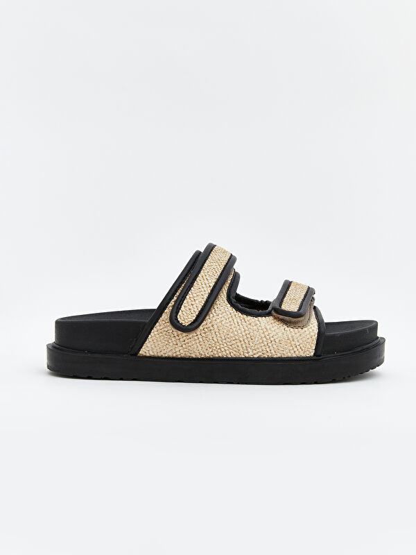 Çift Bantlı Cırt Cırtlı Kadın Terlik - Görsel 3