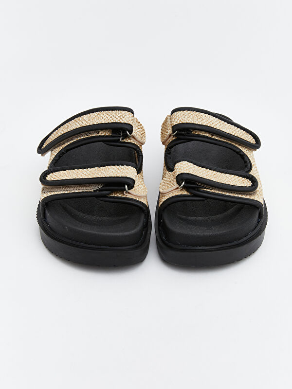 Çift Bantlı Cırt Cırtlı Kadın Terlik - Görsel 4